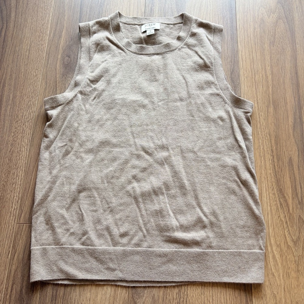 J.Crew Classic Shell Cotton Sweater Tank Top Neutral Brown Sleeveless S
